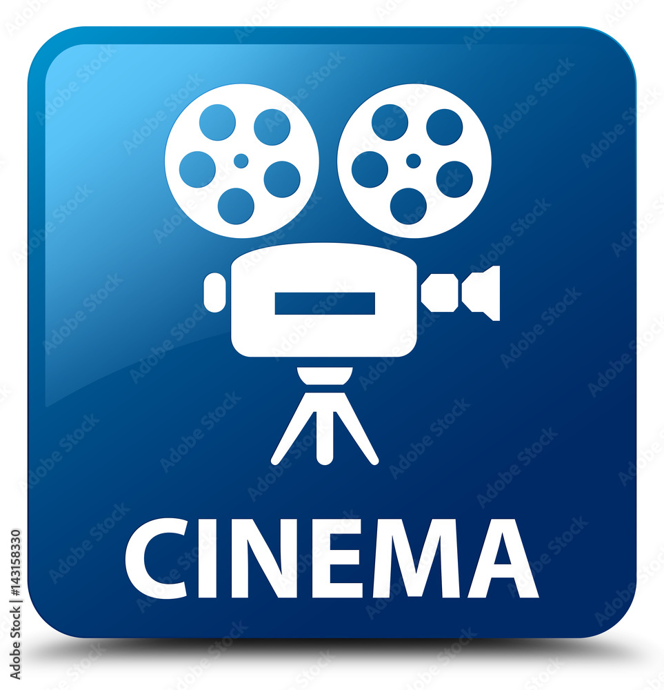 Cinema (video camera icon) blue square button Cinema (video camera icon) blue square button