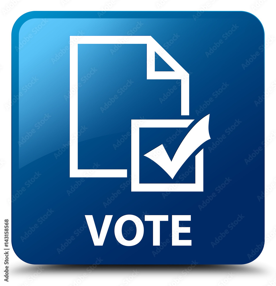 Vote (survey icon) blue square button Vote (survey icon) blue square button