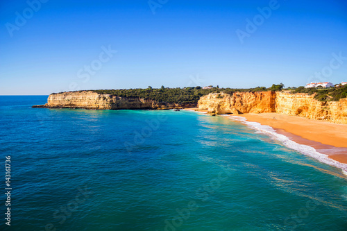 View of Praia da Senhora Rocha, Algarve region, Portugal