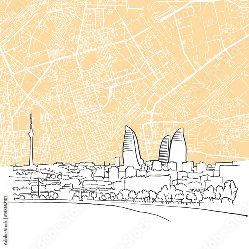 Baku Azerbaijan Background Map