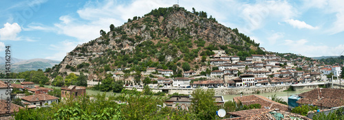 Berat - a city and a municipality located in south-central Albania, and the capital of the County of Berat, called also a white city or city of a thousand windows. August 2016