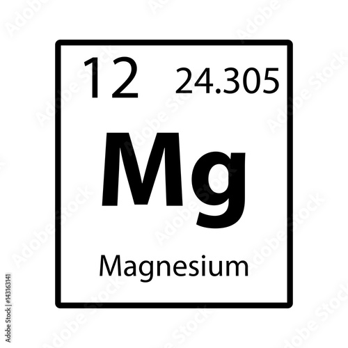 Magnesium periodic table element icon on white background vector