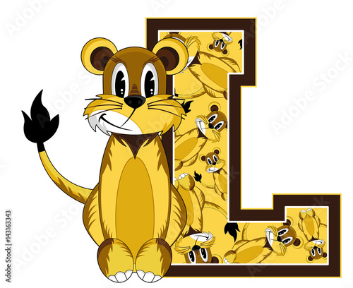 L is for Lion Alphabet Learning Illustration