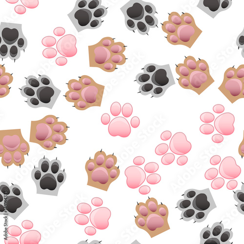 cat and dog paw print with claws