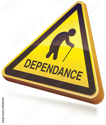 Panneau de danger dépendance 3D (ombre)