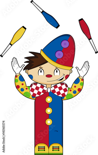 Cartoon Juggling Bigtop Circus Clown