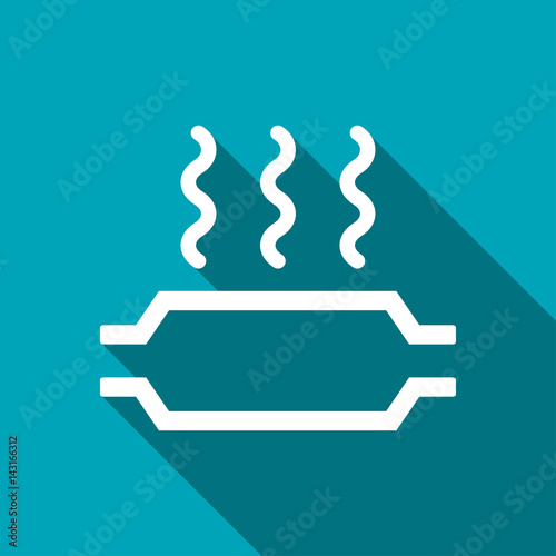 Catalytic converter overheat warning vector hmi dashboard flat icon