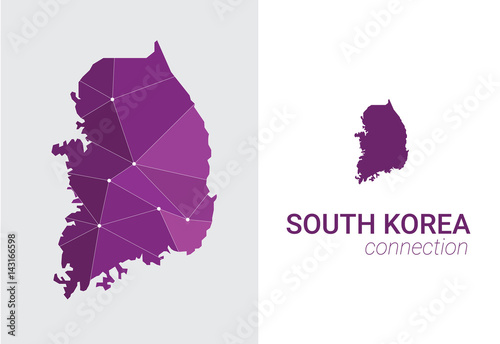 south korea map, connection