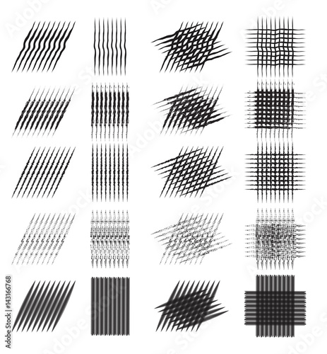 Set of various pencil strokes, halftone, engraving. Vector element for your design