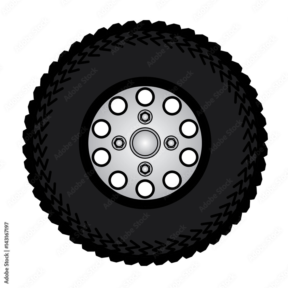 Obraz premium tires and wheels Vector Illustration
