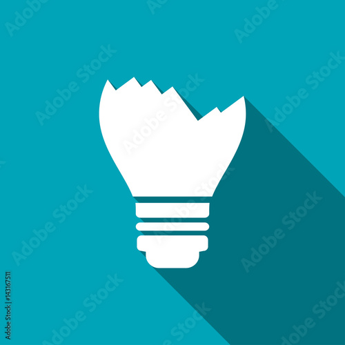 Broken light bulb vector flat icon