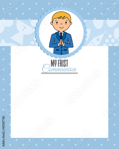 my first communion. Space for text