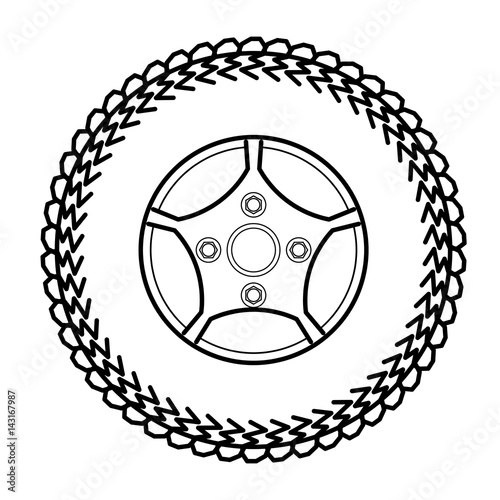 tires and wheels Vector Illustration
