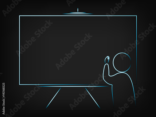 person about to write on a blackboard