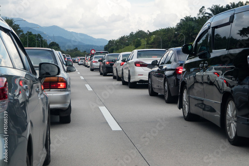 Traffic jam in the middle of the highway
