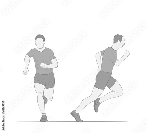 man running. Sport, getting rid of excess weight. healthy lifestyle. vector illustration.