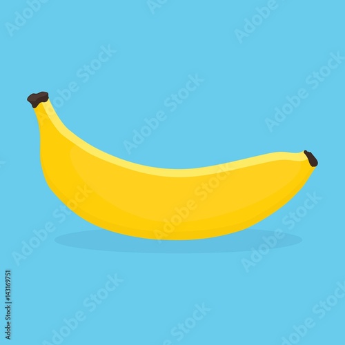 banana on blue background