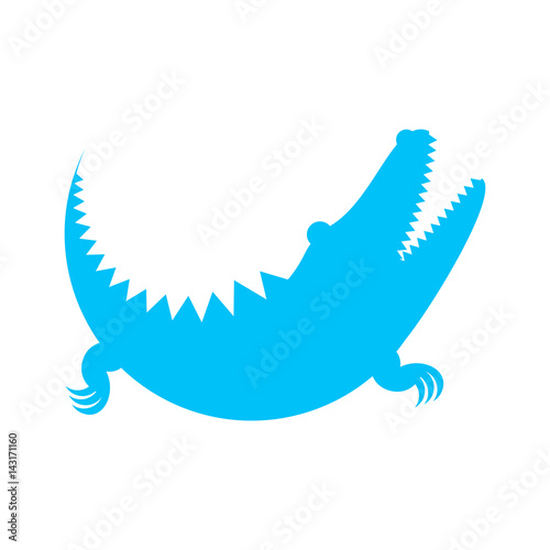 Crocodile blue icon made of circles. Vector illustration