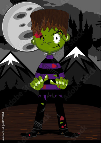 Cartoon Halloween Frankensteins Monster