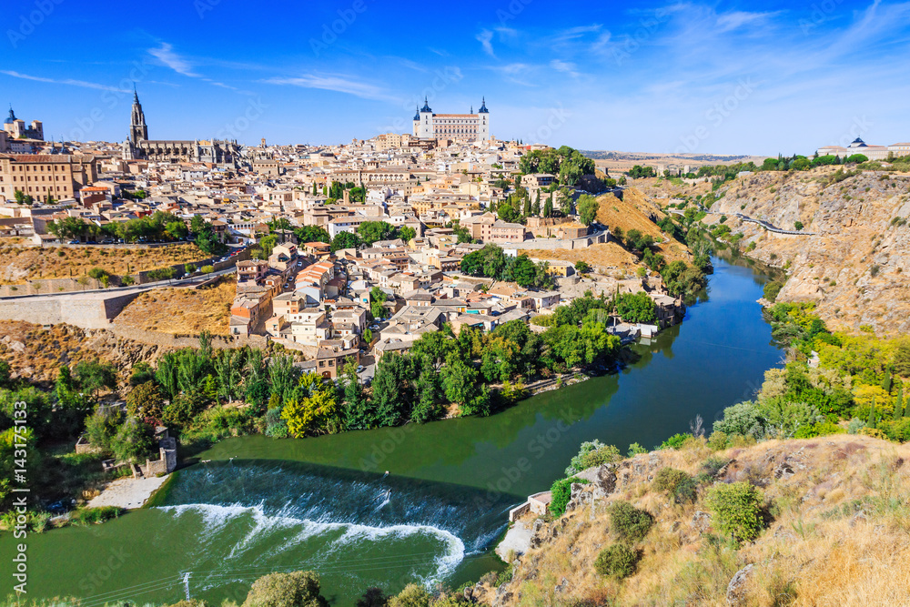 Toledo, Spain. Old city over the Tagus River.