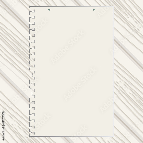 The clean sheet of paper on white wooden texture