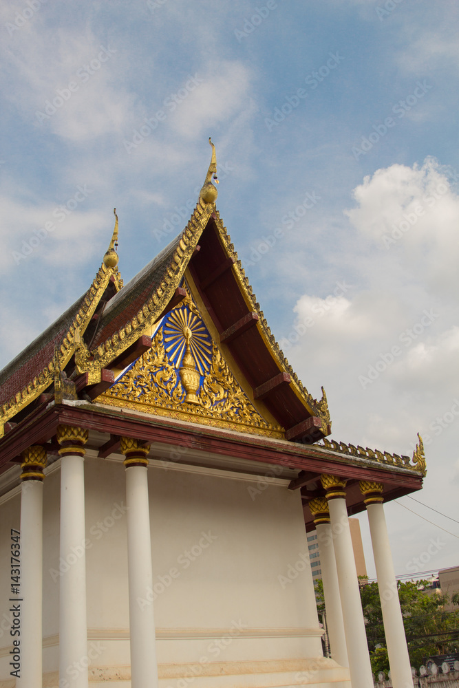 Landmark of Buddhist temple at Wat Yai Phitsanulok, Thailand.