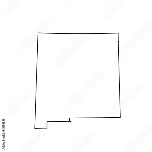 U.S. state New Mexico black map Vector