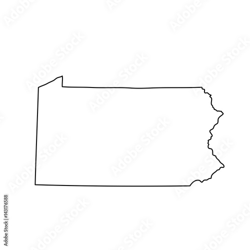 Murais de parede map of the U.S. state of Pennsylvania