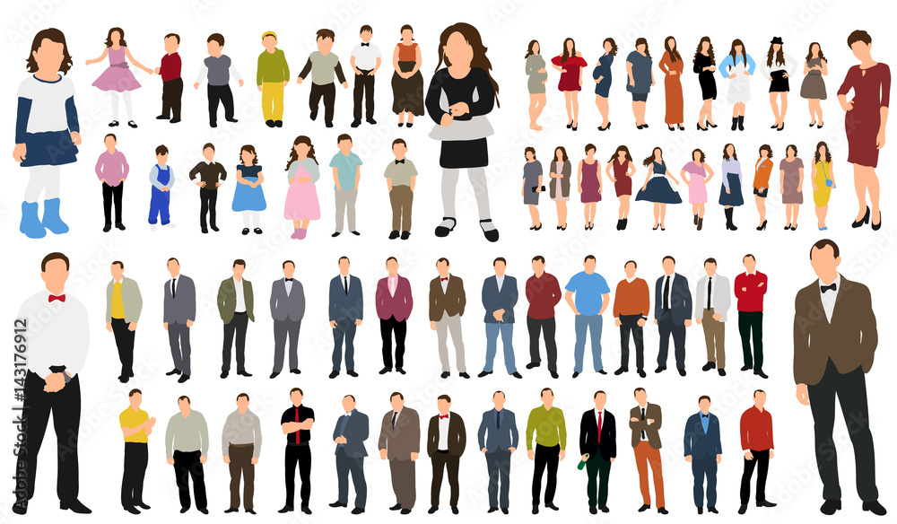 Collection of people vector illustration