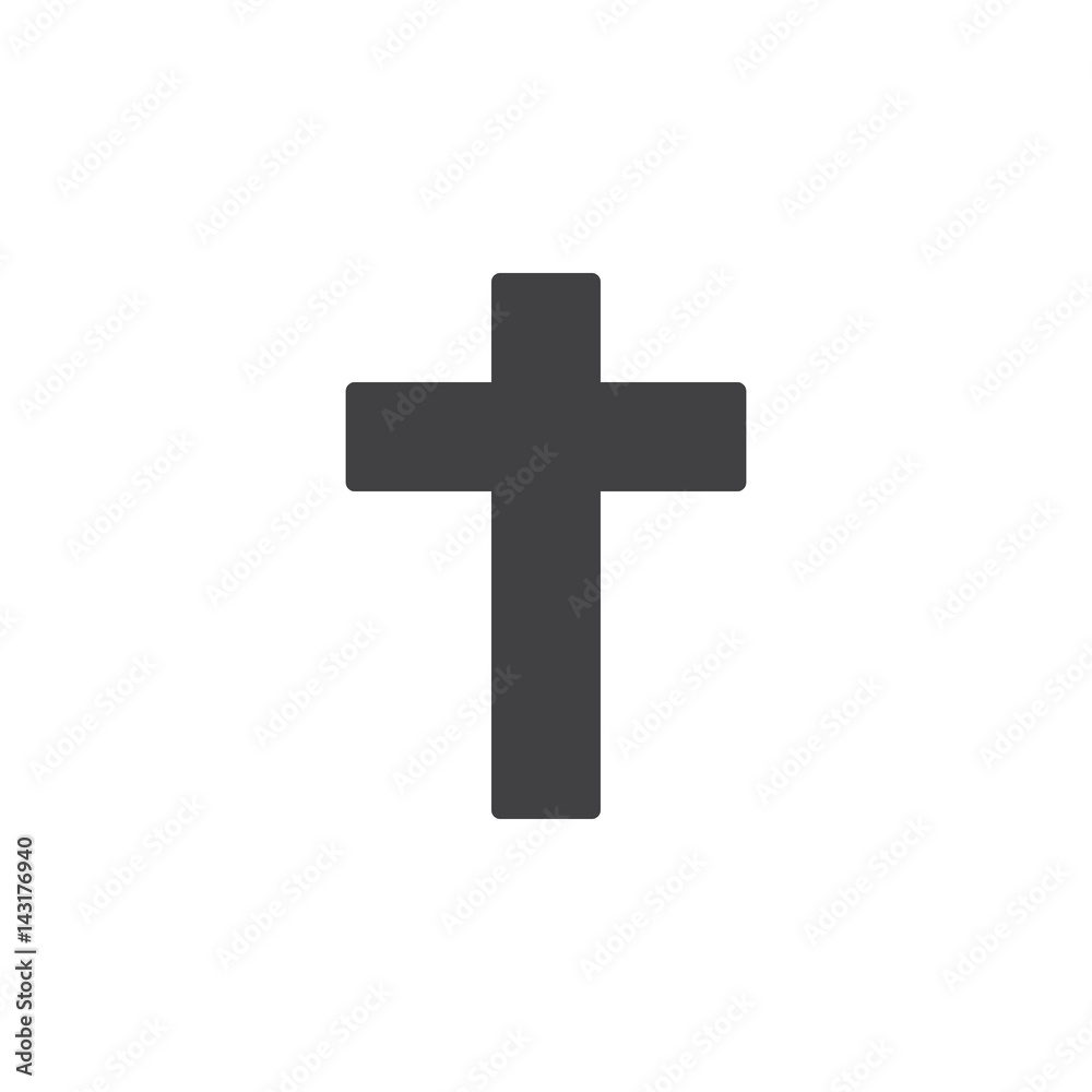 Christian cross icon vector, filled flat sign, solid pictogram isolated on white. Symbol, logo illustration. Pixel perfect