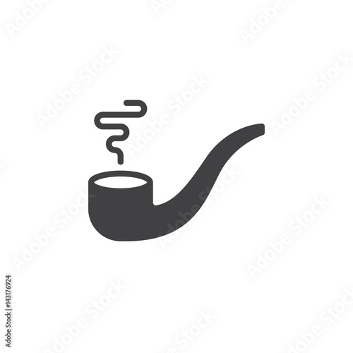 Tobacco pipe icon vector, filled flat sign, solid pictogram isolated on white. Symbol, logo illustration. Pixel perfect