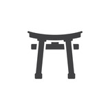 Torii icon vector, filled flat sign, solid pictogram isolated on white. Symbol, logo illustration. Pixel perfect