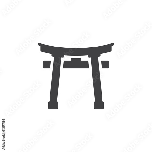 Torii icon vector, filled flat sign, solid pictogram isolated on white. Symbol, logo illustration. Pixel perfect