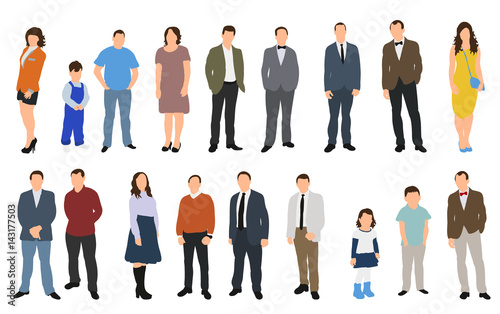 People without face, vector illustration set