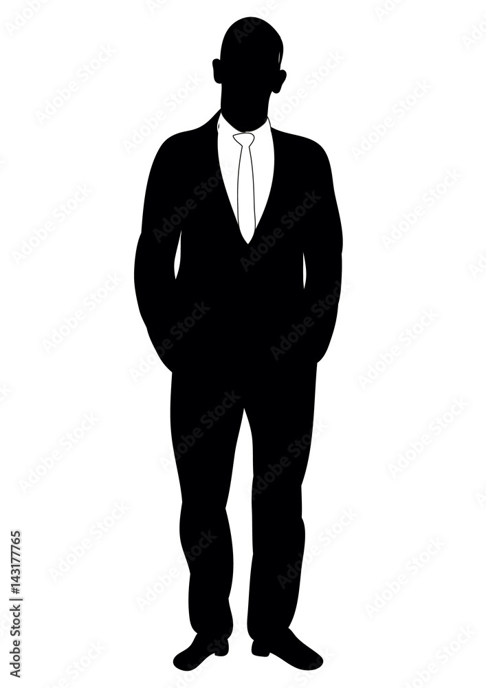 Silhouette of a man in a tie is a vector Silhouette of a man in a tie is a vector