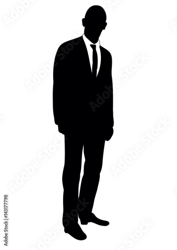 Silhouette of a man in a tie is a vector illustration
