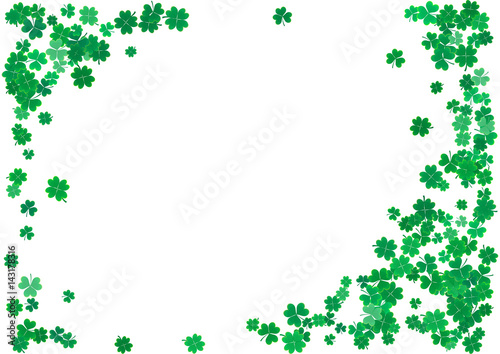 St. Patrick's Day background template with falling clover leaves