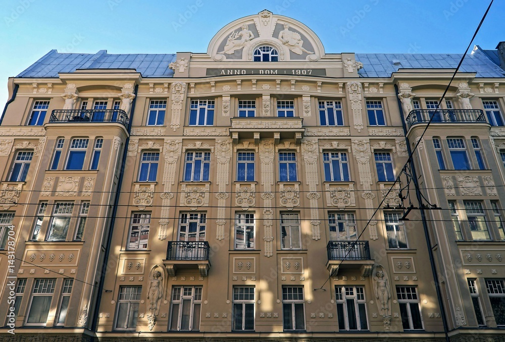 Riga, Matisa street 44, Art Nouveau, architect Janis Alksnis, architectural details