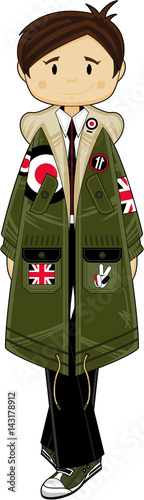 Cartoon Retro Mod Boy Character