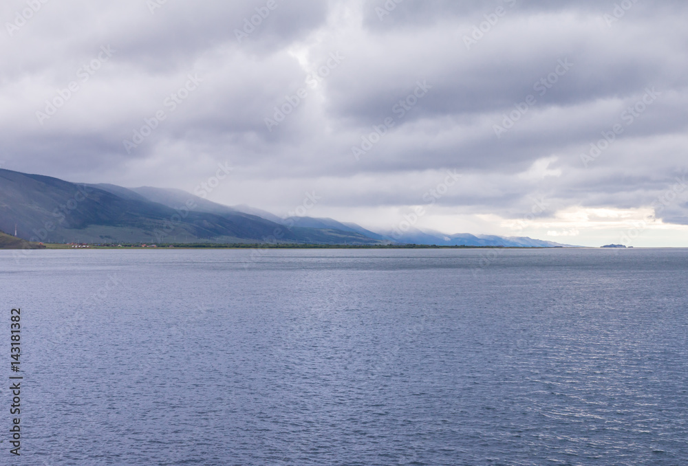 Windstorm over Baikal lake