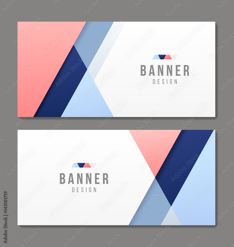 Fototapeta premium Set of abstract banner templates. Bright modern vector design.