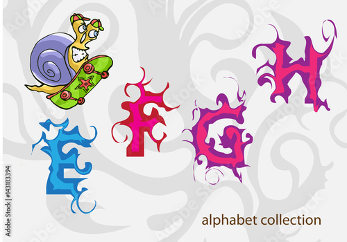 alphabet with Mr. Snail. vector illustration 
