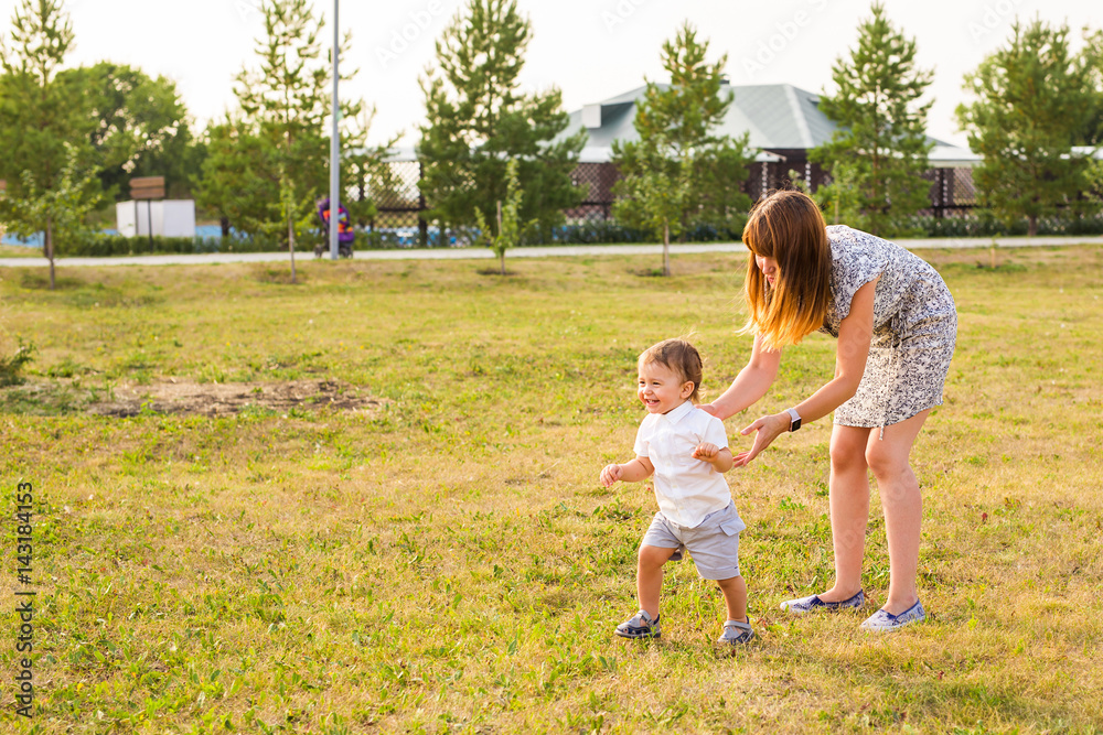Mother and Son Having Fun in summer nature Mother and Son Having Fun in summer nature