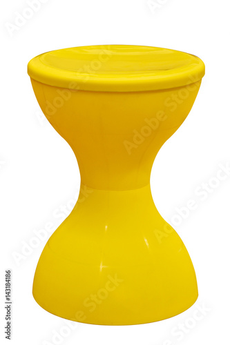 Yellow plastic chair. photo