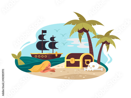 Pirate uninhabited island