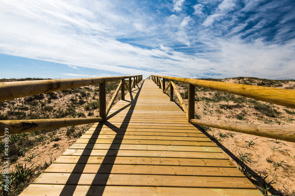 Fototapeta premium Zahara de los Atunes sandy beach and dunes,Spain