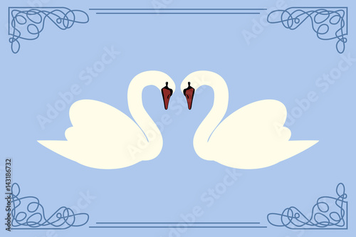 Flat Swans vector photo