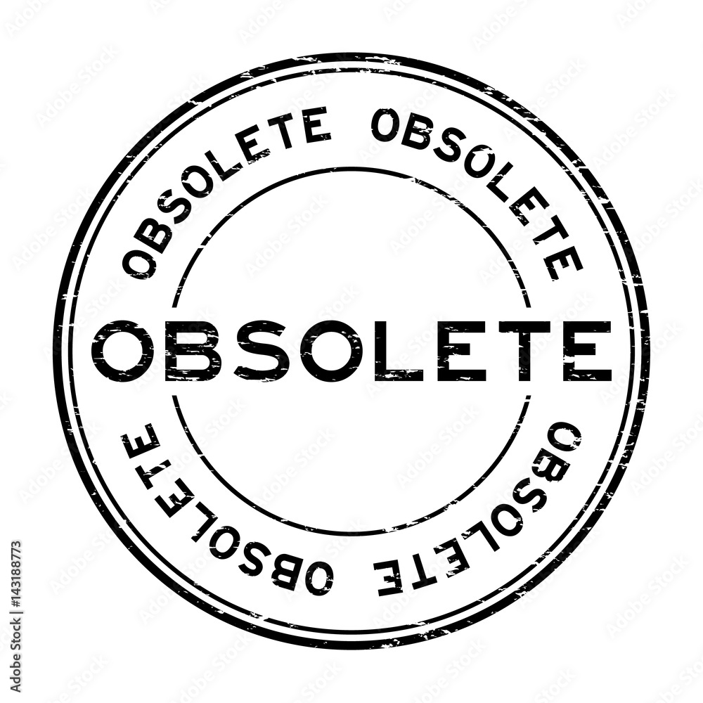 Grunge black obsolete round rubber seal stamp on white background Grunge black obsolete round rubber seal stamp on white background