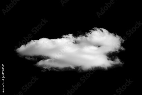 White clouds isolated on black background