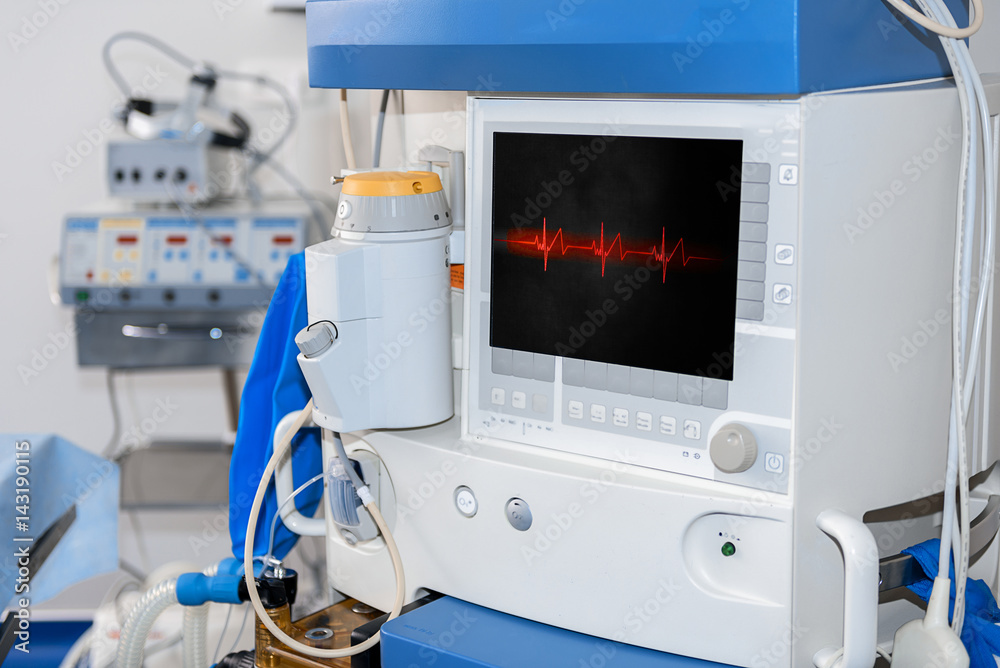 Medical equipments working in hospital room Medical equipments working in hospital room